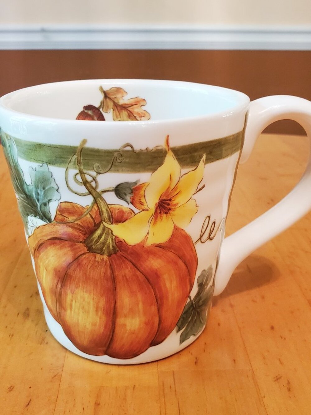 Maxcera Mug Pumpkins Acorns Fall Jumbo Handcrafted Coffee Cup Cottagecore